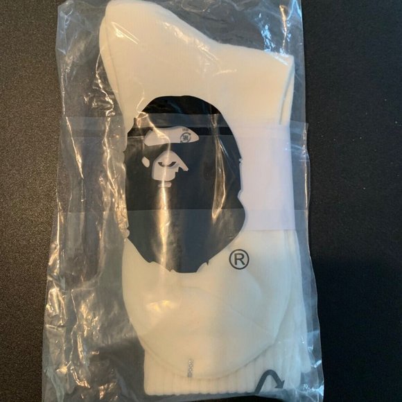 BAPE A Bathing Ape Crew Socks Big Ape Head Embroidered CAMO college Socks 100% - Picture 4 of 4
